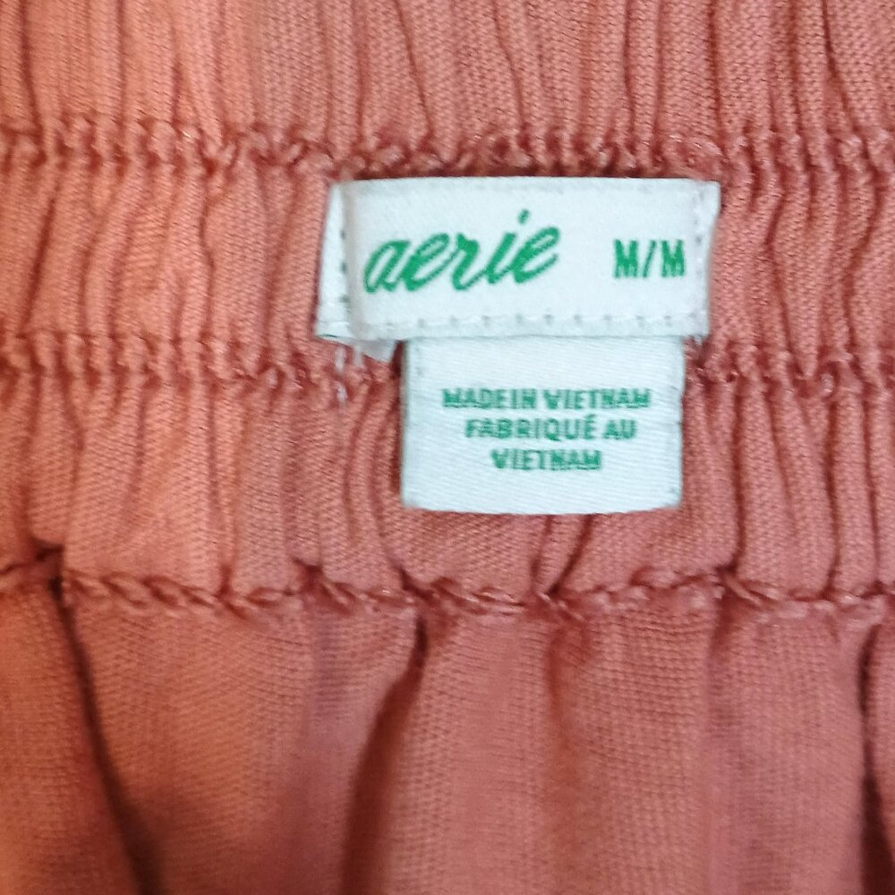 Aerie/Tiered Mini Skirt/Womens Medium/Terracotta/Ruffle Elastic Waist** - Picture 2 of 7